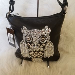 OWL DESIGN RHINESTONE CROSSBODY SLING